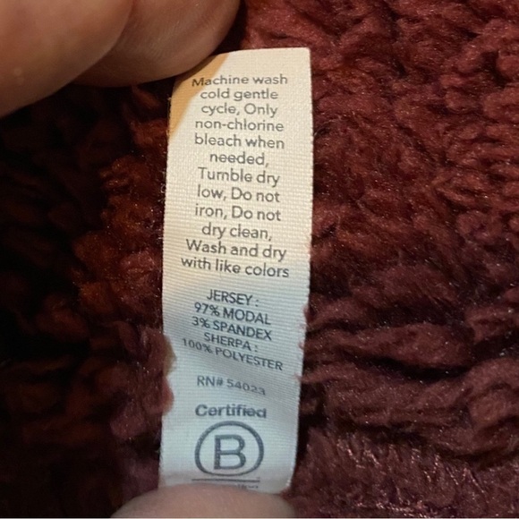 ATHLETA Wine Solstice Sherpa Reversible Hoodie Maple Red (Wine) Size S - Picture 7 of 8